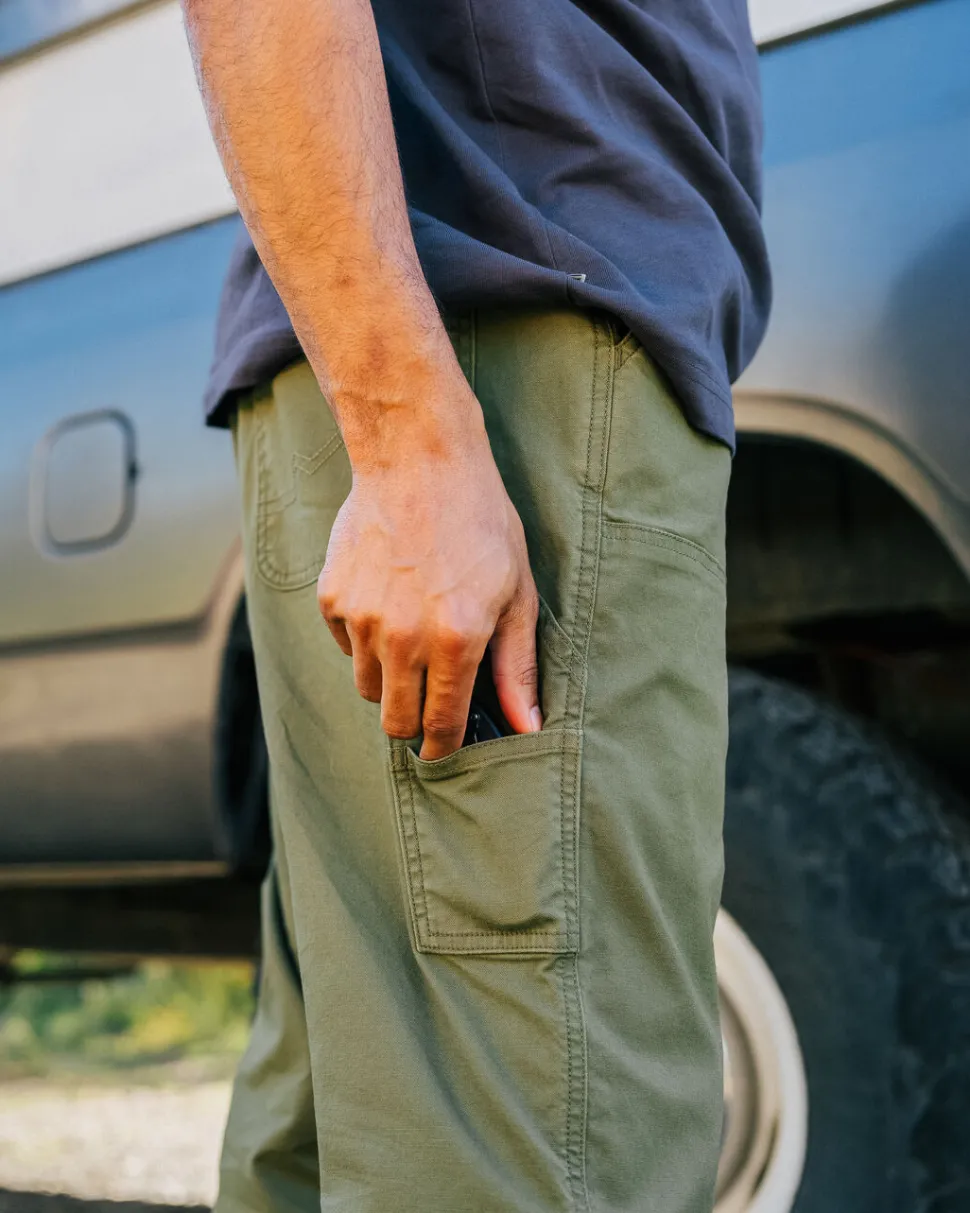 Shop Floris van Bommel Vantage Organic Cotton Canvas Trouser Khaki