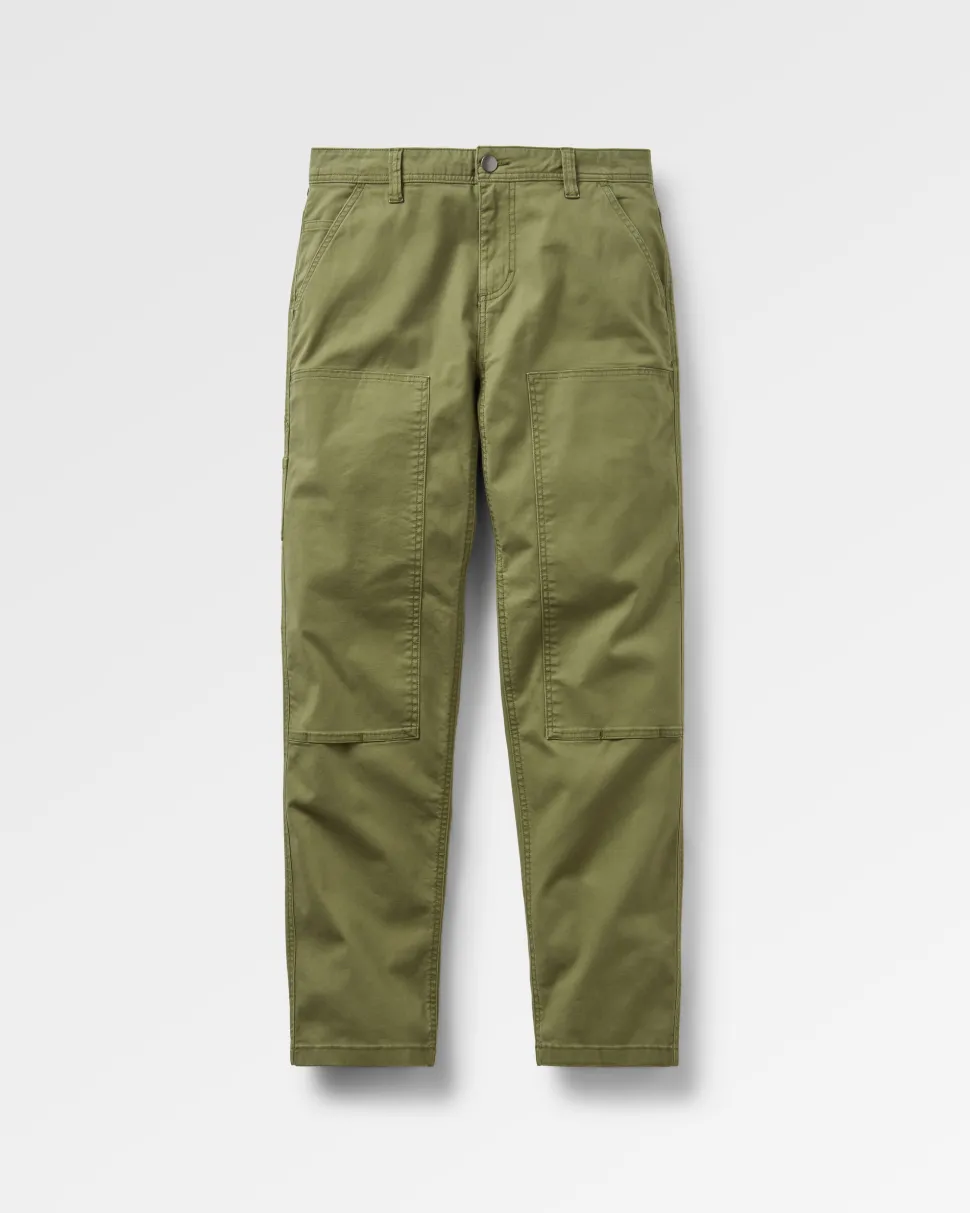 Shop Floris van Bommel Vantage Organic Cotton Canvas Trouser Khaki