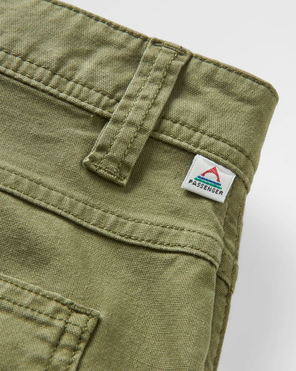 Shop Floris van Bommel Vantage Organic Cotton Canvas Trouser Khaki