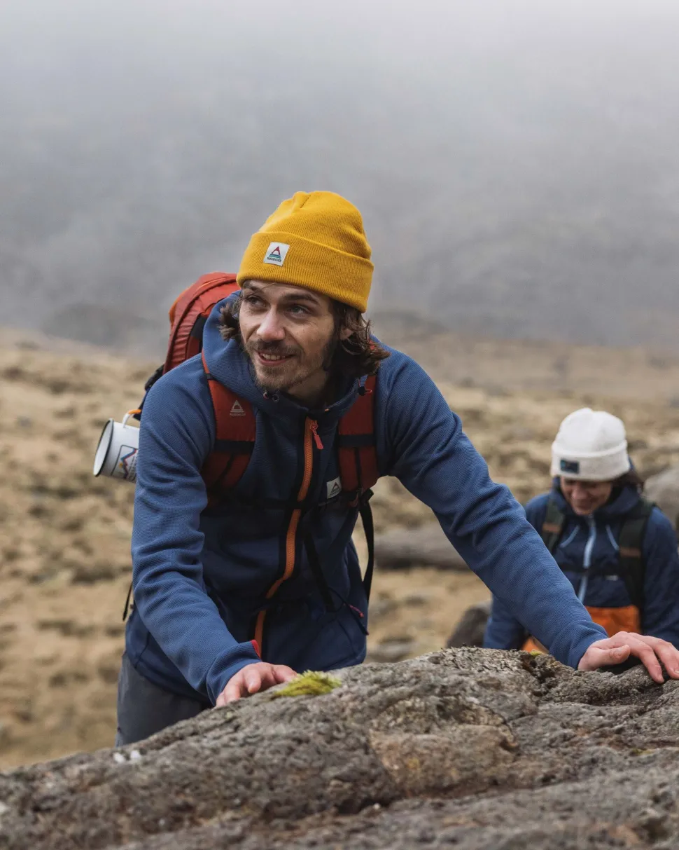 Shop Passenger Vertical Full Zip Hooded Recycled Fleece Dark Denim