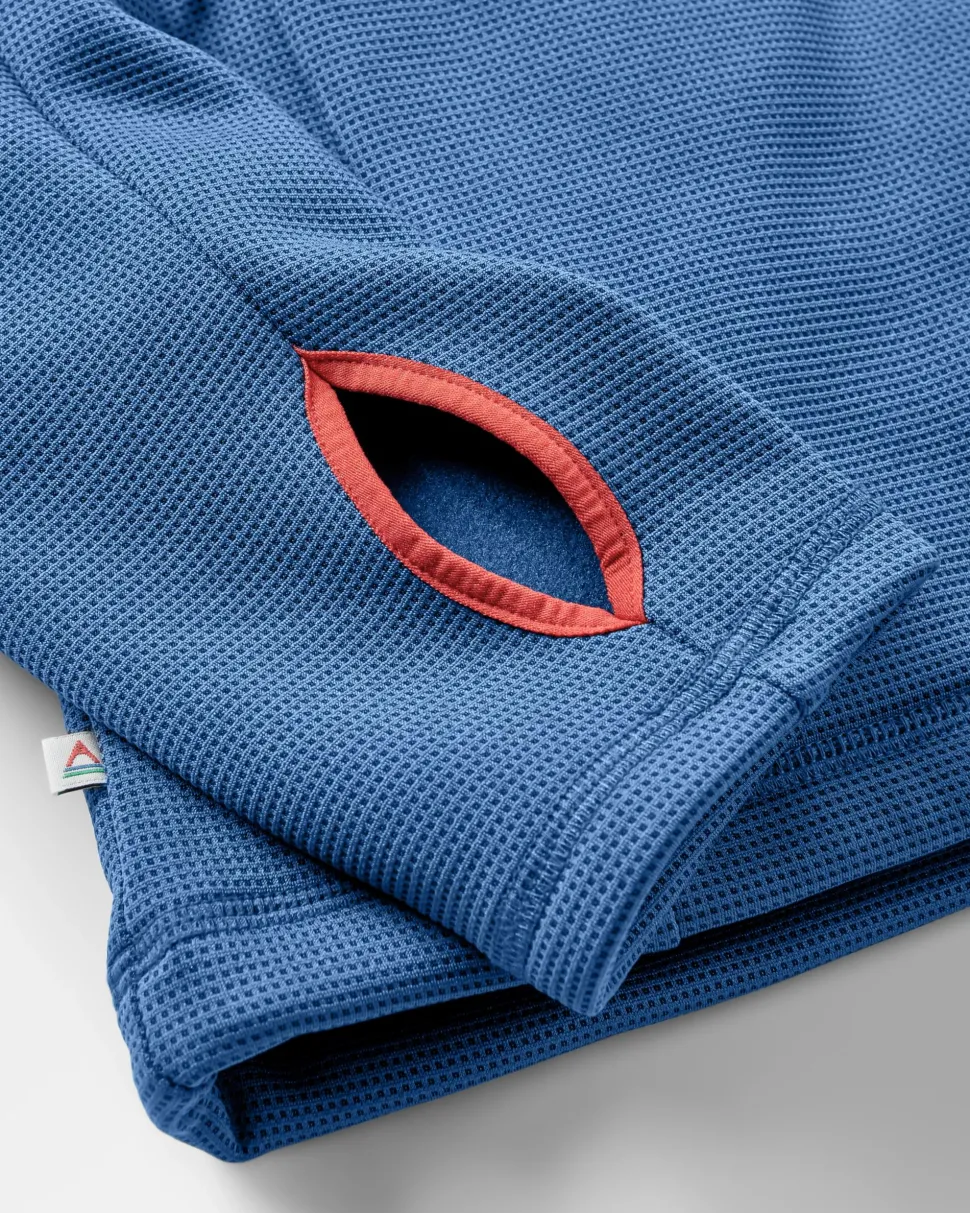 Shop Passenger Vertical Full Zip Hooded Recycled Fleece Dark Denim