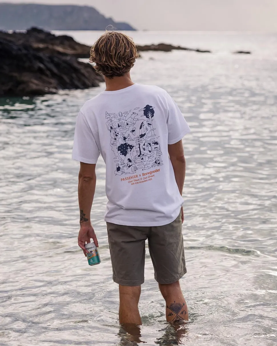 Hot Passenger Views Brews T-Shirt X Brewgooder White