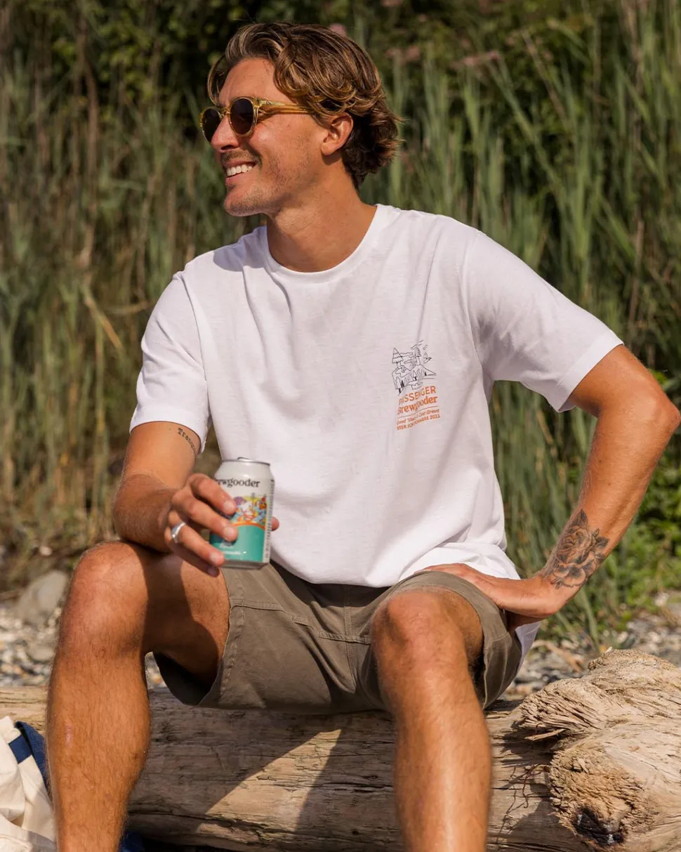 Hot Passenger Views Brews T-Shirt X Brewgooder White