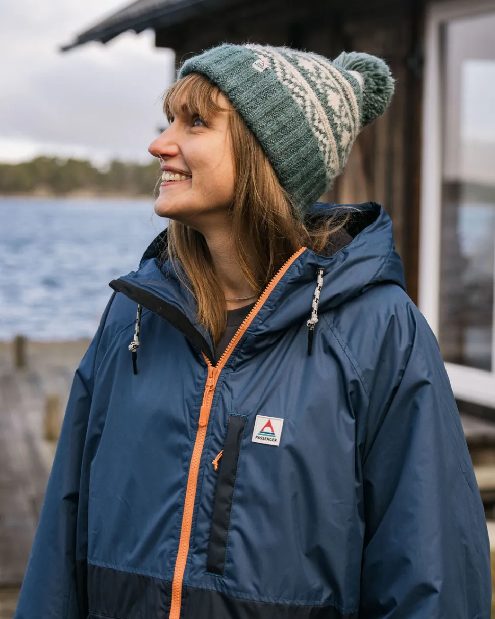 Online Passenger Waves Recycled Sherpa Lined Changing Robe Dark Denim/ Deep Navy