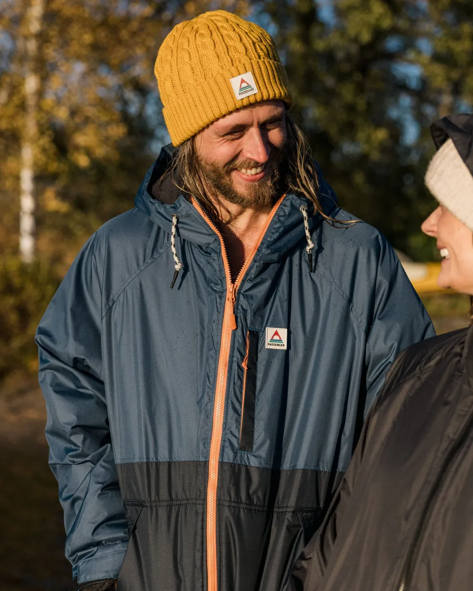 Online Passenger Waves Recycled Sherpa Lined Changing Robe Dark Denim/ Deep Navy