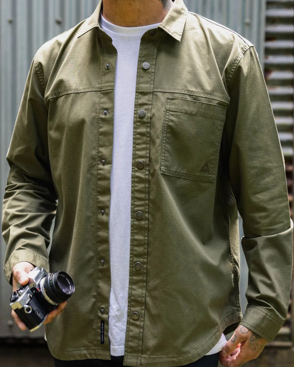Discount Passenger Way Organic Cotton Ripstop Shirt Khaki