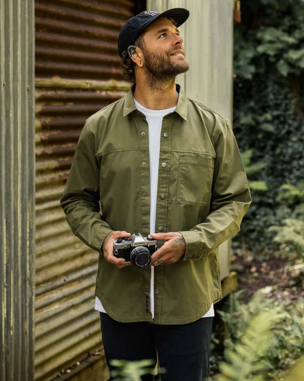 Discount Passenger Way Organic Cotton Ripstop Shirt Khaki